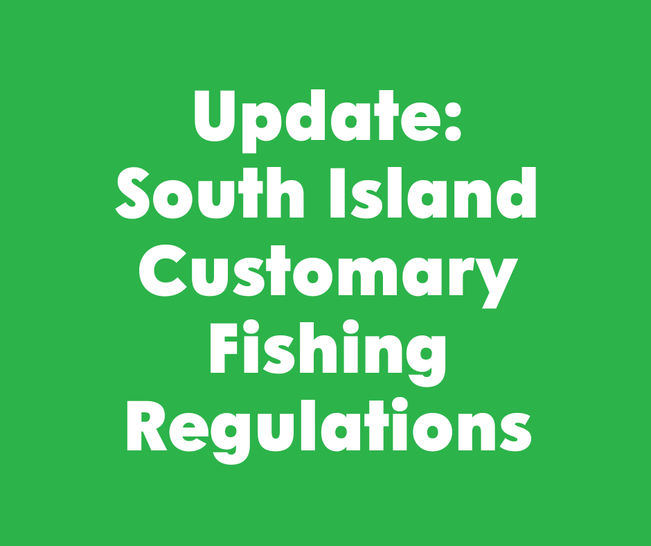 South Island Customary Fishing Regulations Update