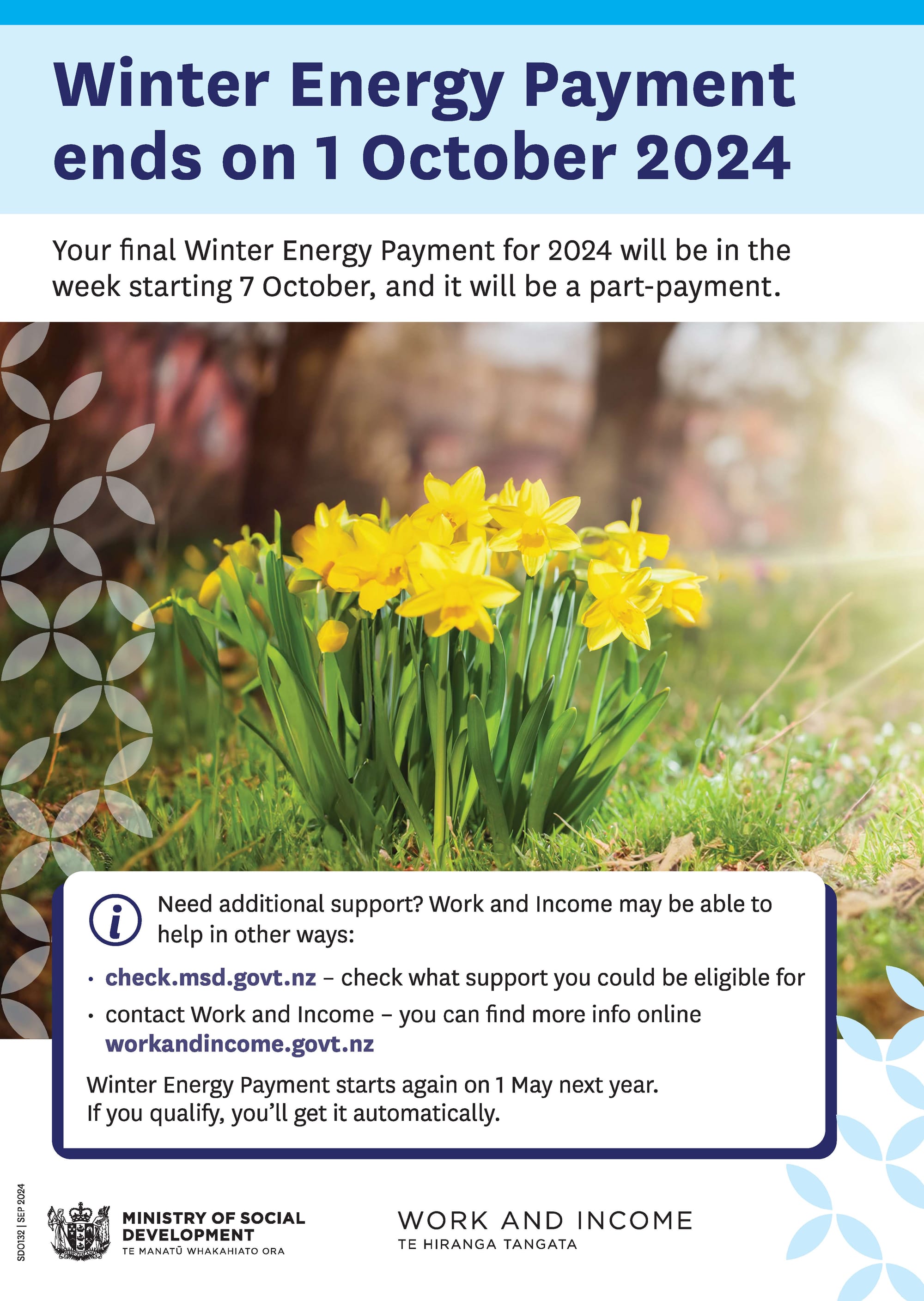 Winter Energy payments end soon