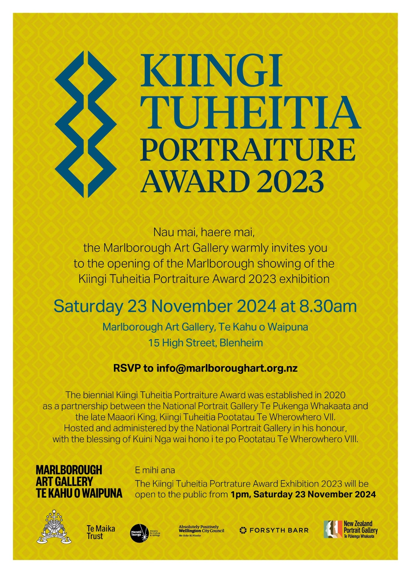 Kiingi Tuheitia Portraiture Award 2023 Opening